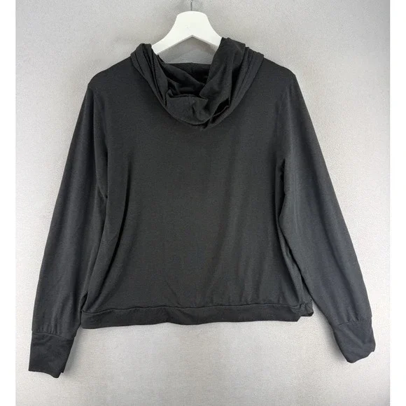 Vuori Halo Essential Hoodie Women's Sz L Black Heathered Deamknit Athleisure - Picture 2 of 7